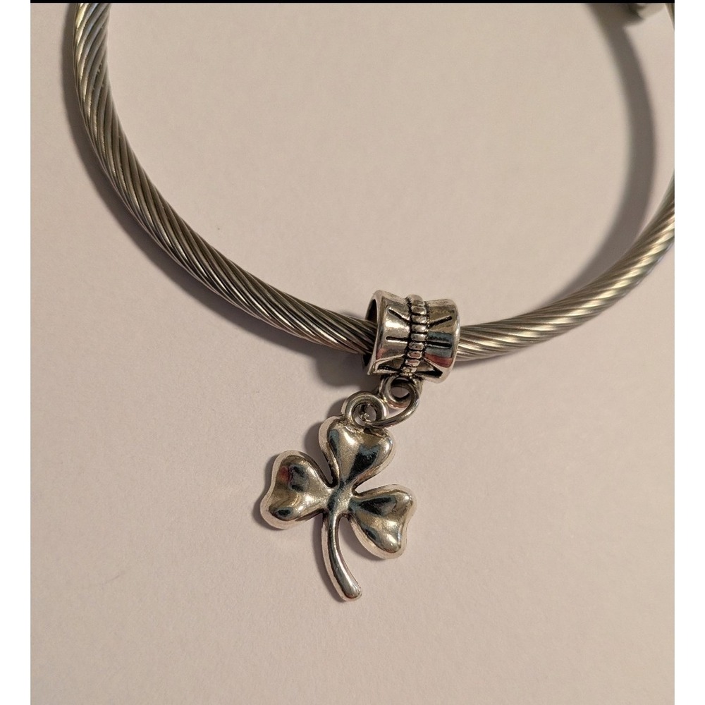Silver Four Leaf Clover Shamrock Charm‎ Lucky